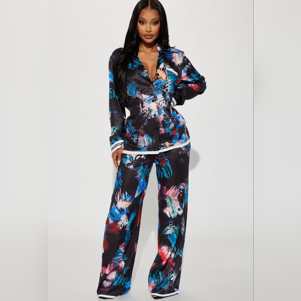Fashion Nova Black Multi Brushstroke  Set